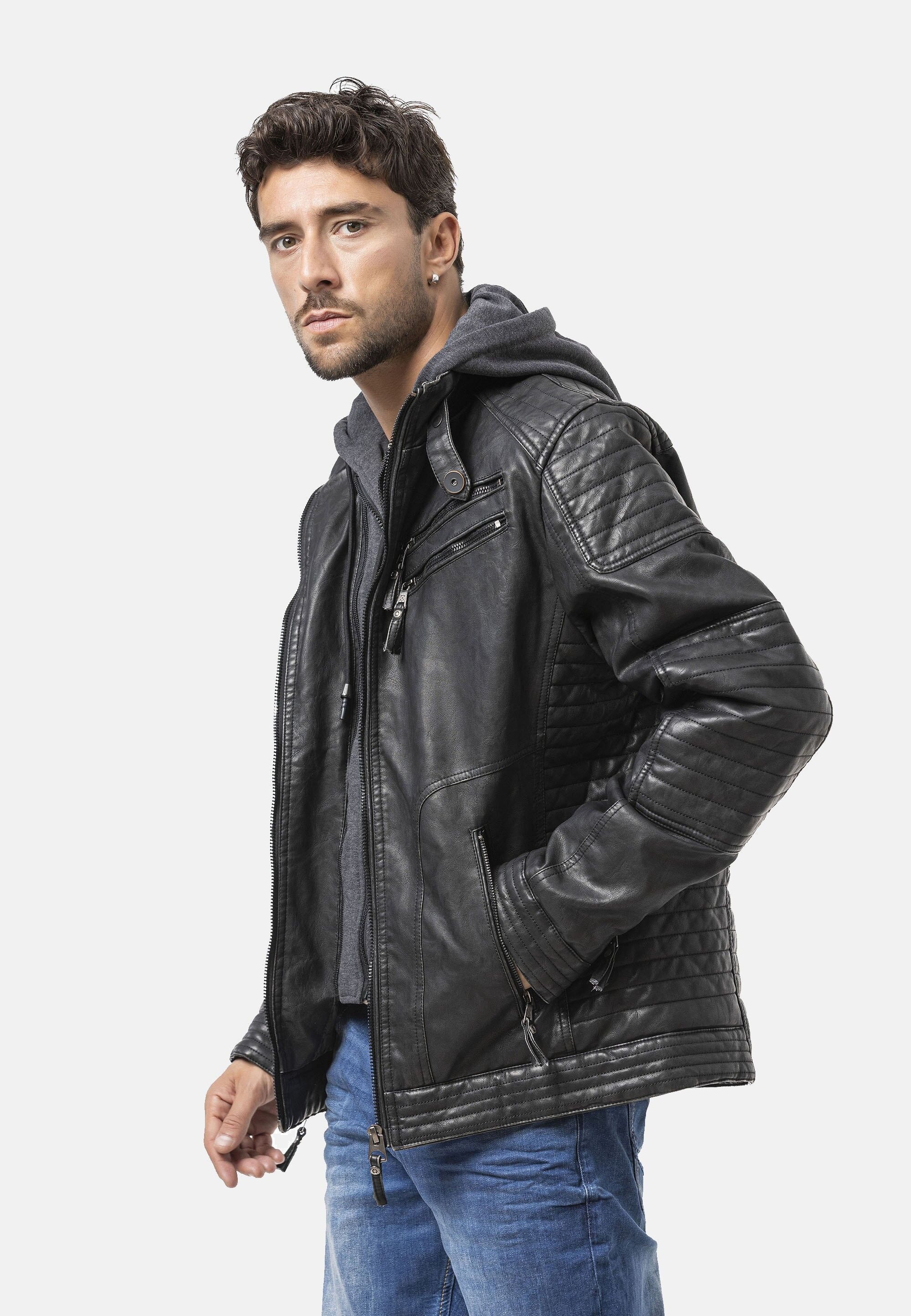 Cipo & Baxx Winterjacke CM231 mit abnehmbarer Kapuze