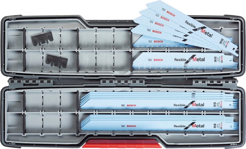 Bosch Professional Werkzeugset 20-teiliges Säbelsägeblatt-Set, ToughBox für  Metal