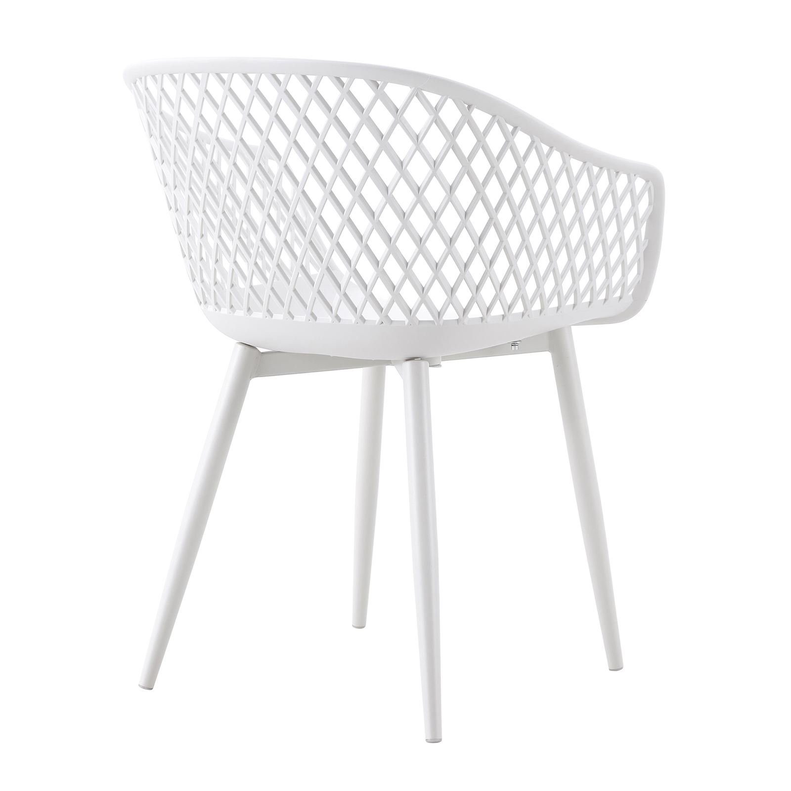 4er Küchenstuhl mit (4 Retro Design Sitz Kunsts St), MADEIRA Esszimmerstuhl Esszimmerstuhl weiß/weiß Set IDIMEX Stühle