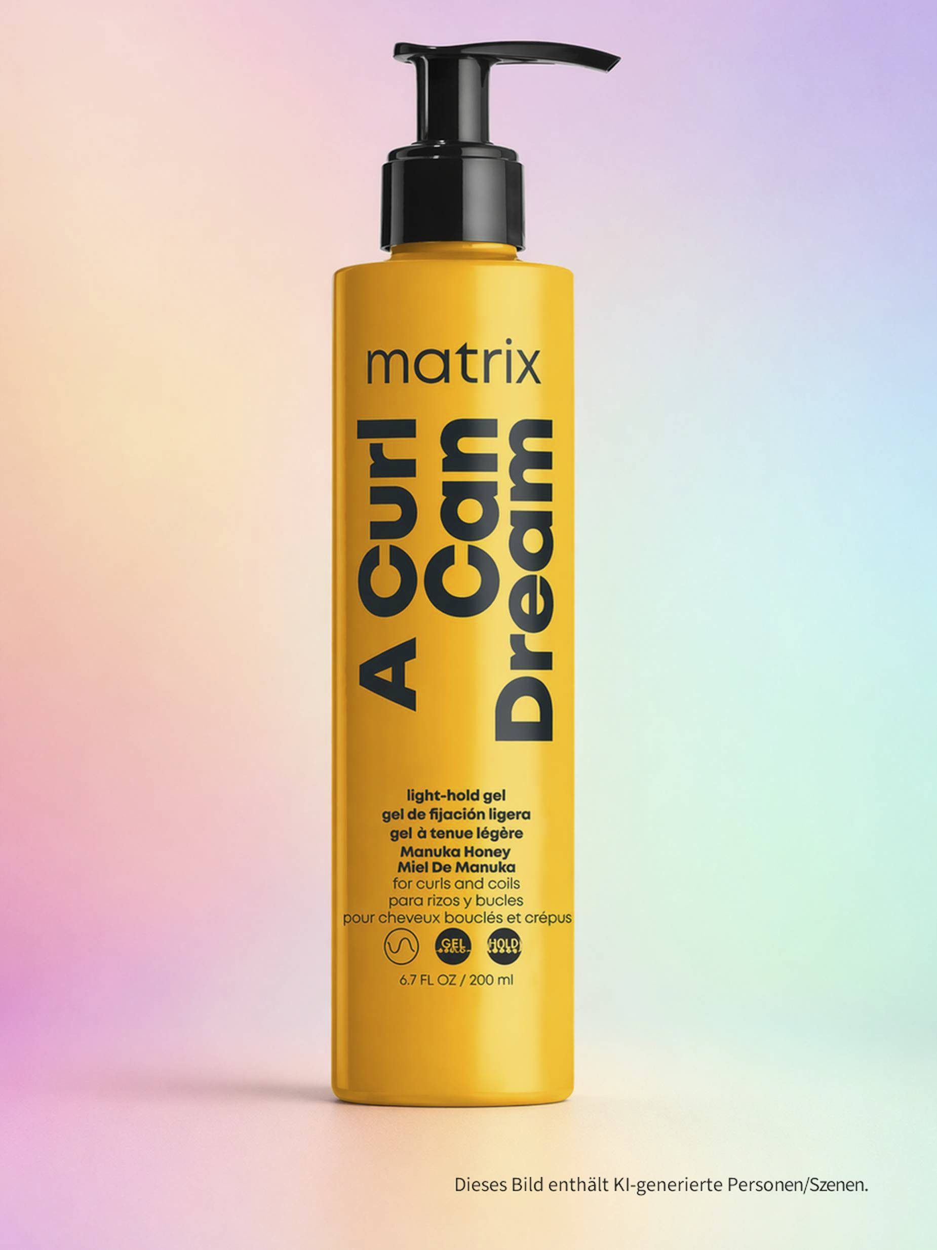 MATRIX Haarwachs Matrix A Curl Can Dream light hold Locken Styling Gel (250 ml), Packung, Leichtes Gel mit Honig, kein Verkleben, kein Rückstand