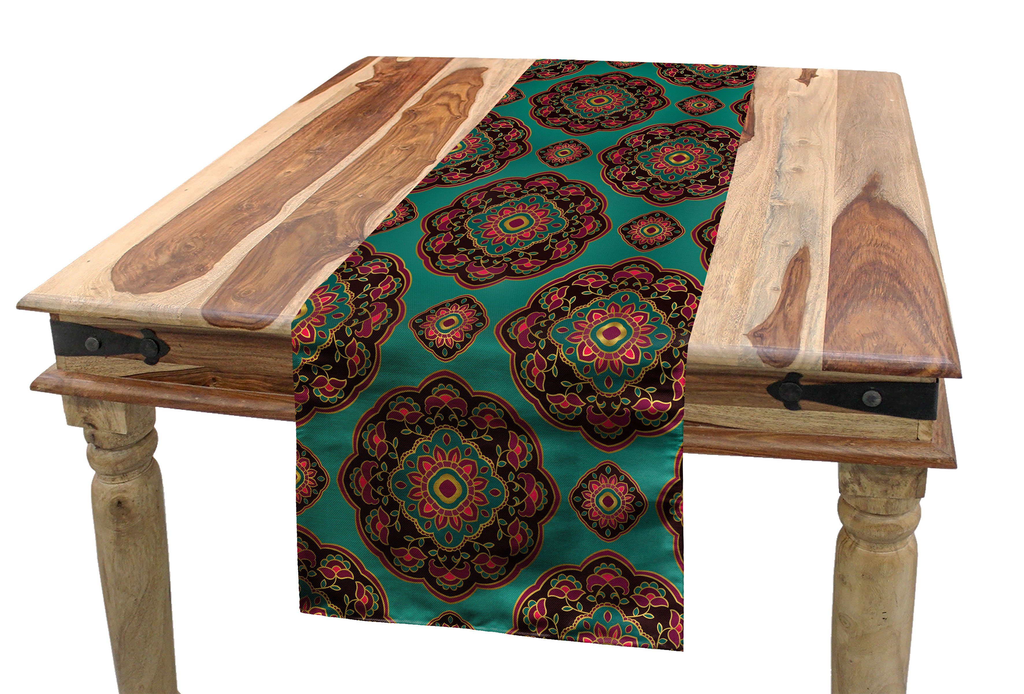 Abakuhaus Tischläufer Floral Motive Mandala Rechteckiger Dekorativer Tischläufer, Küche orientalisch Esszimmer