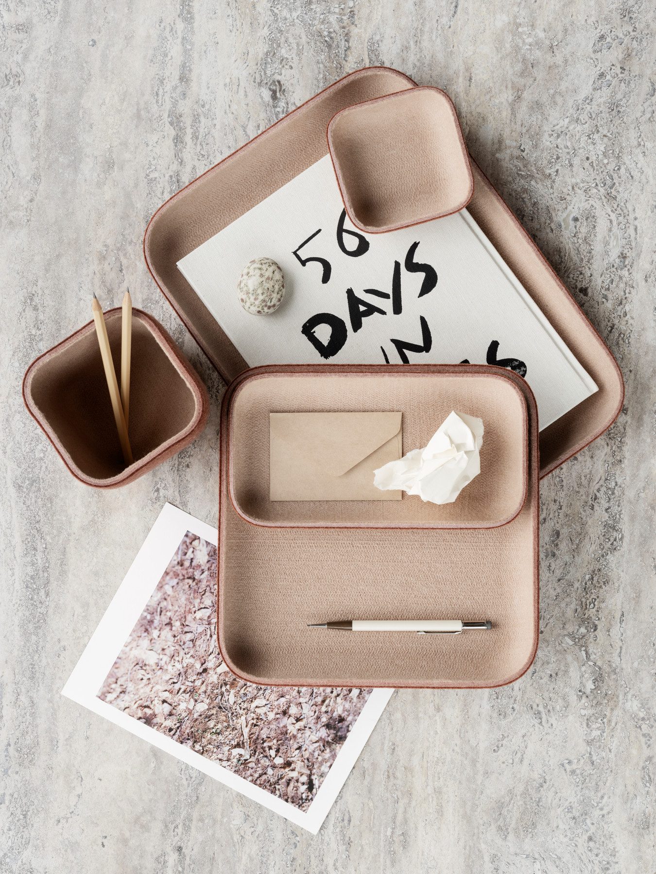 blomus Dekoablage Ablageschale -HERBA- Schale, Schmucktablett: Organizer (1 St), weiches Material, Wärme & Ruhe, Ordnung im Office