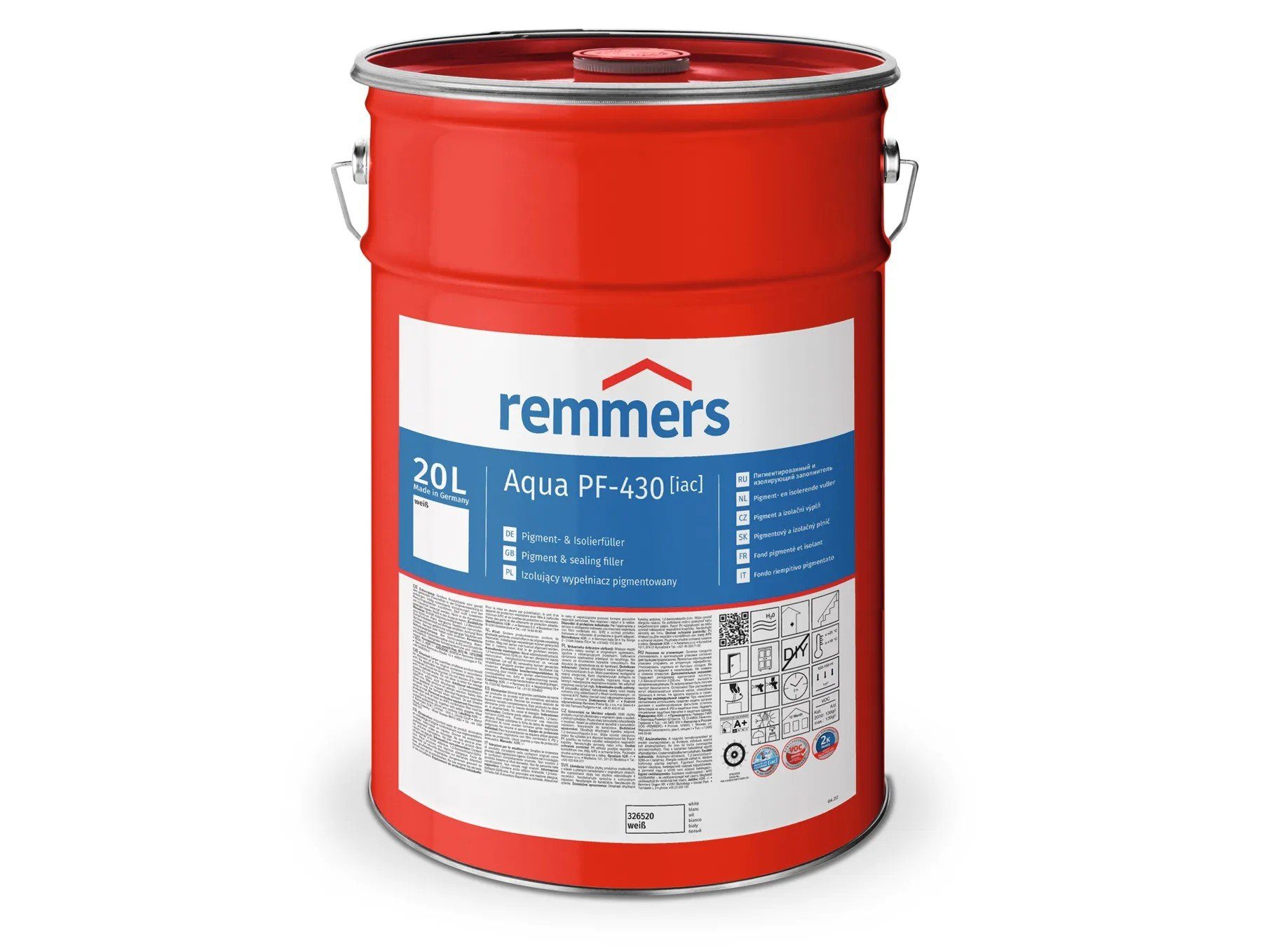 Remmers Isoliergrundierung Aqua PF-430-Pigment- und Isolierfüller [iac] reinweiß (RAL 9010)