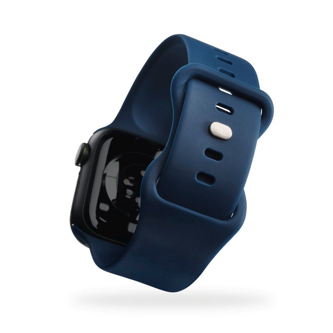 Watch 4, mm, 8, und 40 6, 41 Wechselarmband dunkelblau 1 Watch 9 Apple Silikon, 5, Watch 2, Apple für Apple mm, Hama mm, Druckknopf, 3, SE, 7, 38 Smartwatch-Armband