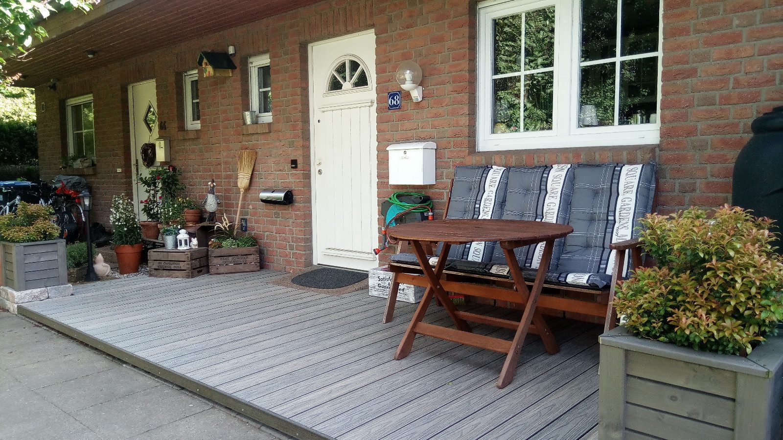 WPC Profi Terrassendielen coextrudierte Terrassen Komplettset Grau Schwarz 2200mm, (Musterstück 15 cm)