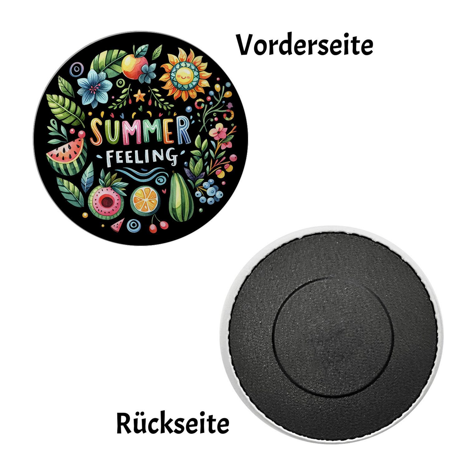 speecheese Magnet Sommer Vibes Magnet rund mit Spruch Summer feeling