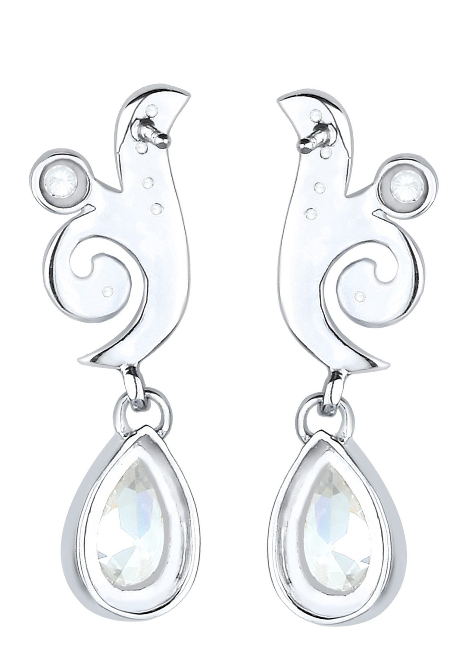 Elli Premium Paar Silber, Zirkonia 925 Tropfen Weiß Tropfen Festlich Ornament, Ornament Ohrhänger