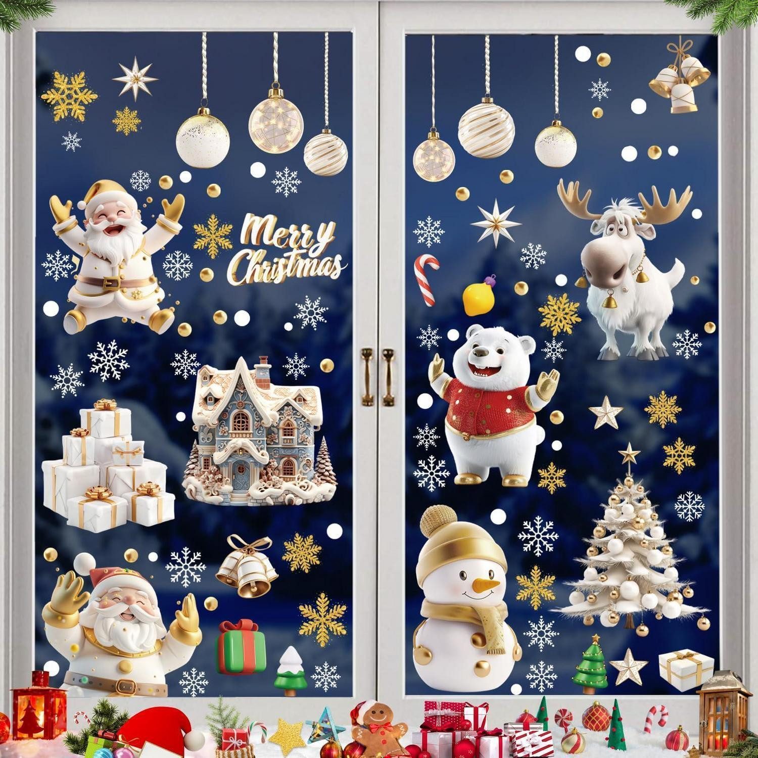 LuxusKollektion Fensterbild Weihnachtsfensterbilder 9 Blatt Selbstklebend