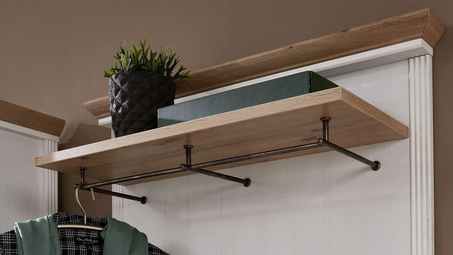 Innostyle Garderobenpaneel Garderobenpaneel Jasmin Paneel Pinie hell und Artisan Eiche 93x107 cm