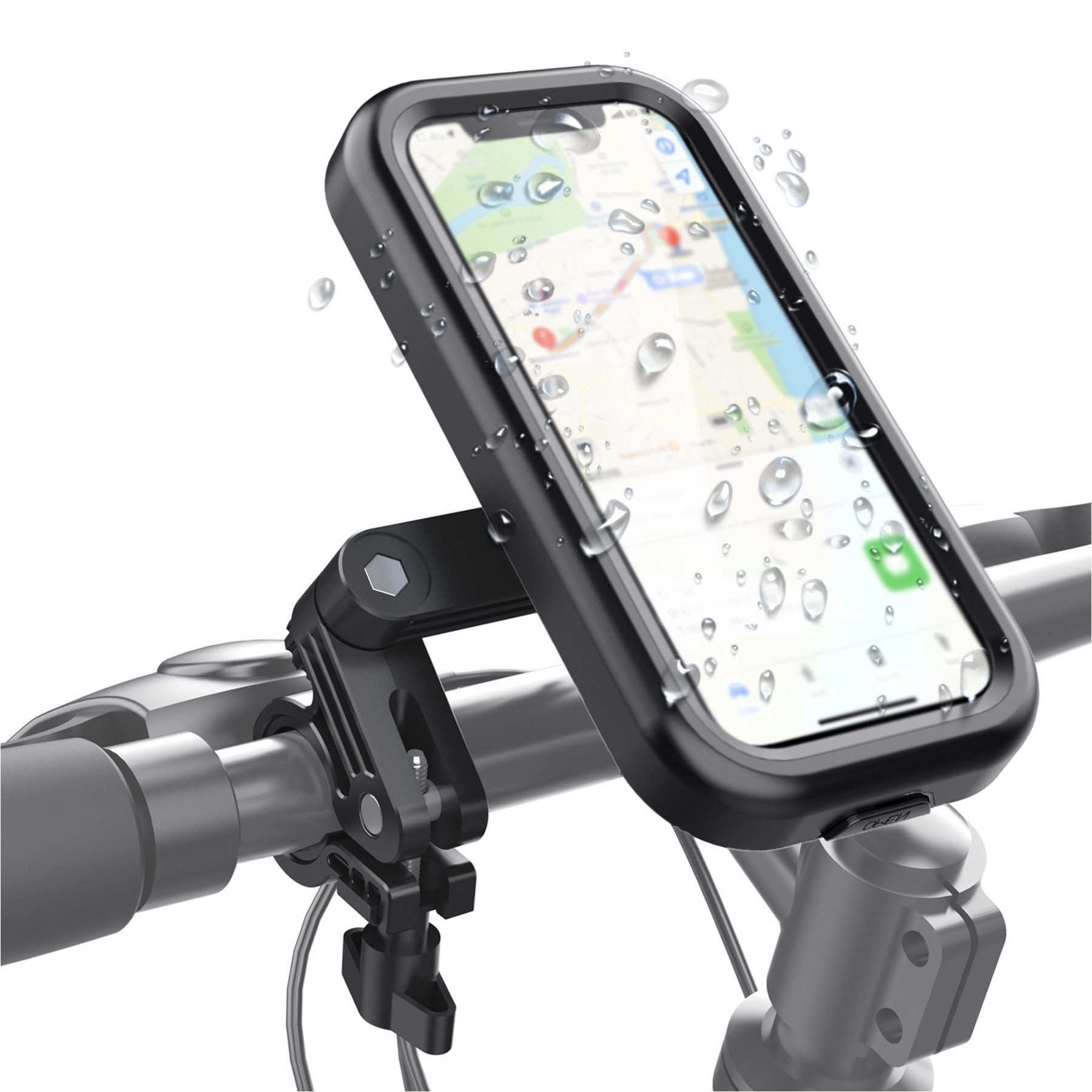 Keyura Handy-Halterung wasserdichte Motorrad Telefon Halterung Fahrrad Telefonhalterung, (bis 6.8 Zoll, 360° Drehbarer Handyhalter Universal-Lenkerinstallation, empfindlicher Touchscreen, Universal Fahrrad Handyhalterung, Für 4.7-6.8 Zoll, Smartphone,z. B. iPhone 16/15/14 Pro Max Plus)