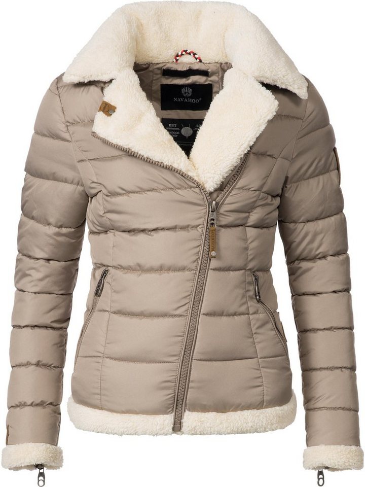 Navahoo Winterjacke Smoothy modische Winterjacke mit Teddyfleece