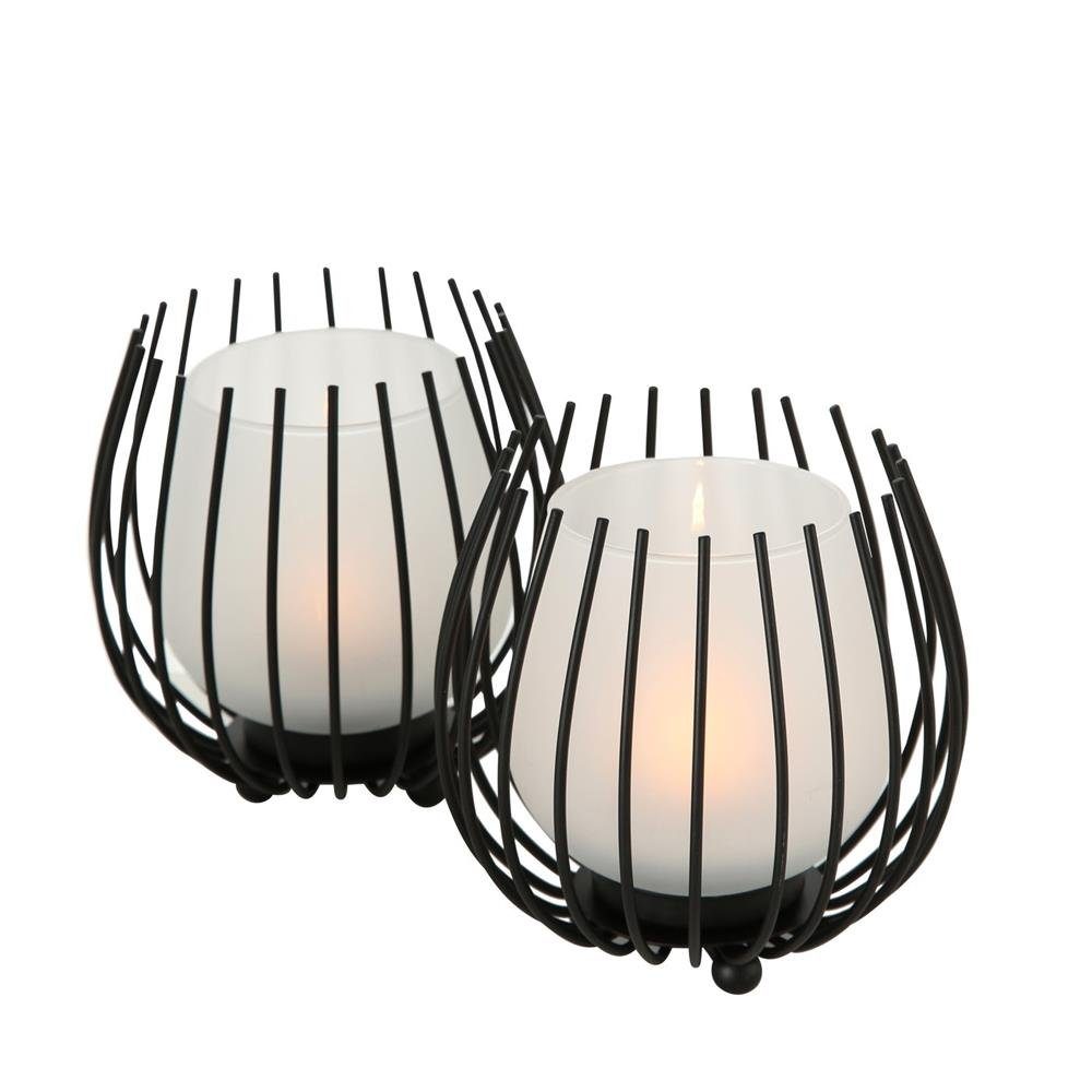 BOLTZE Windlicht Laval (Set, 2 St), aus Eisen, Schwarz, Rund, 12 x 12 cm günstig online kaufen