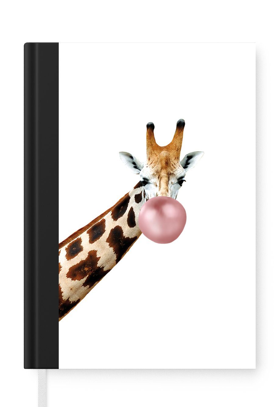 MuchoWow Notizbuch Giraffe - Tiere - Kaugummi - Mädchen - Jungen - Kinder, Journal, Merkzettel, Tagebuch, Notizheft, A5, 98 Seiten, Haushaltsbuch