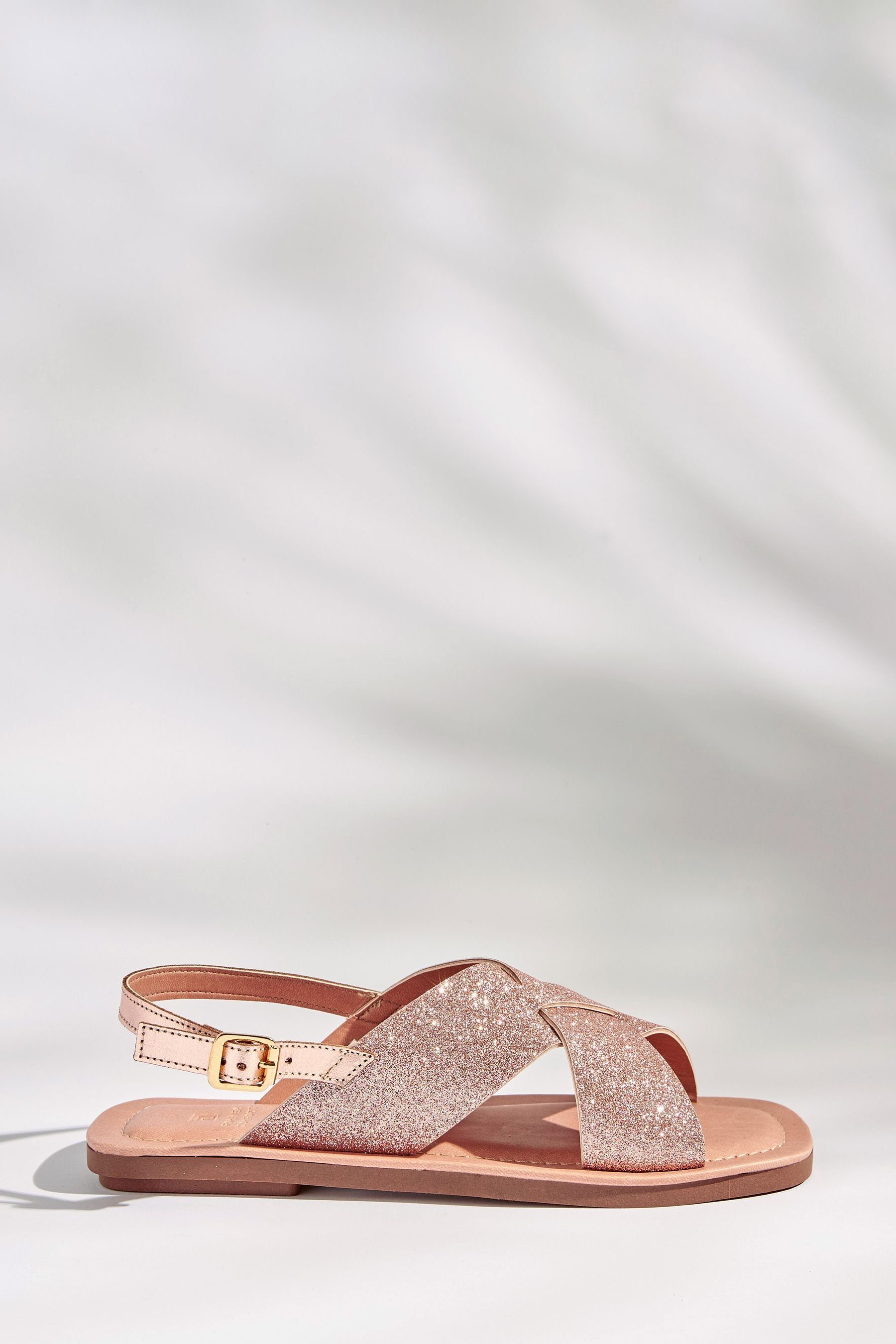 Forever Sandalen Gold Sandale extra Next (1-tlg) Rose weit Leder, aus Comfort®