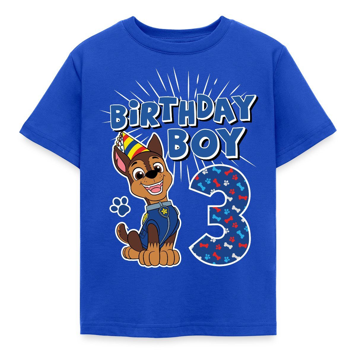 T-Shirt Paw Patrol Chase 3 Jahre Alt 3. Geburtstag Kinder T-Shirt