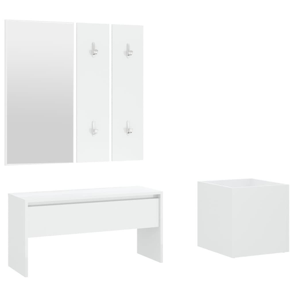 vidaXL Garderoben-Set Garderoben-Set Weiß Holzwerkstoff günstig online kaufen