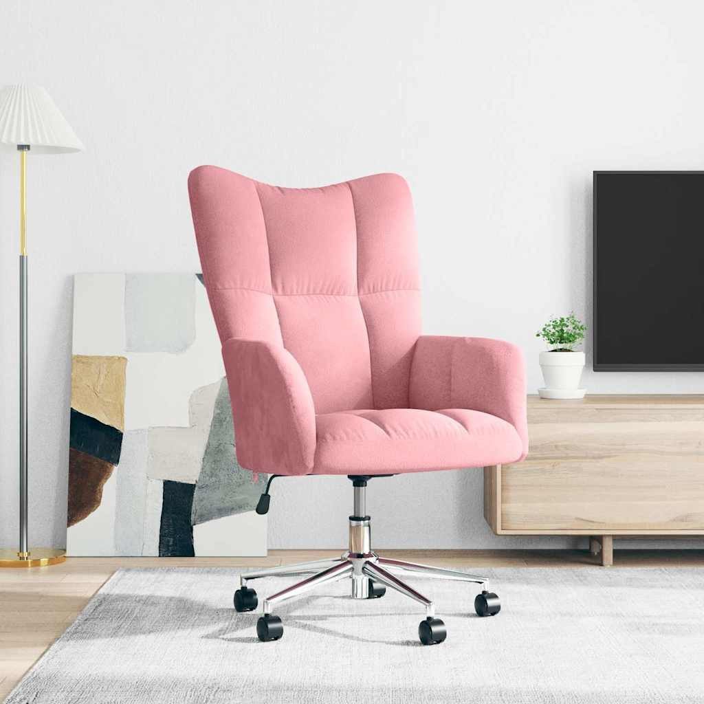 furnicato Relaxsessel 61,5 x 69 x (94,5-102) cm Rosa, Höhenverstellbarer Bürostuhl mit Rollen für dein Wohnzimmer