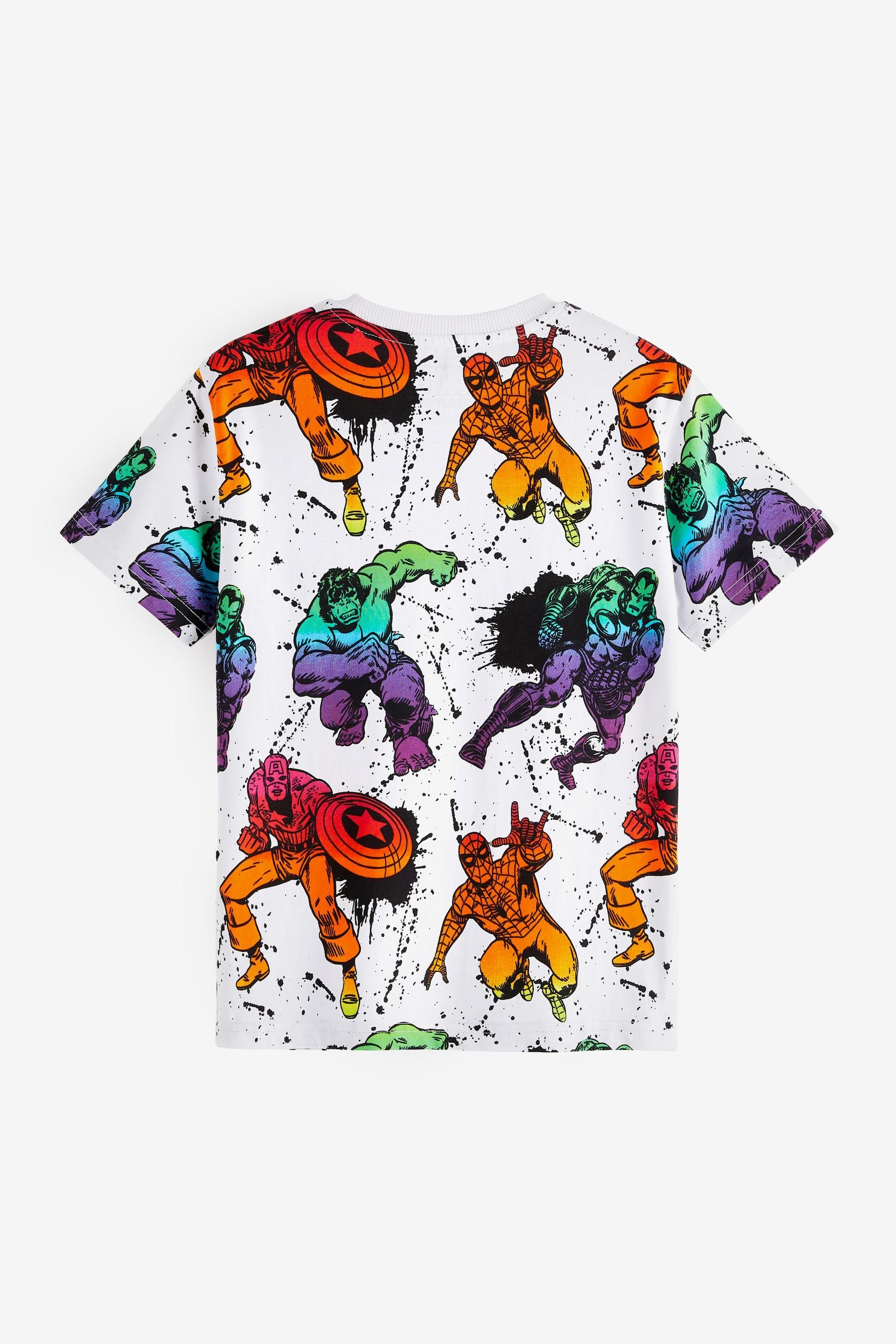 Next T-Shirt Offizielles T-Shirt Avengers Marvel (1-tlg) Rainbow White