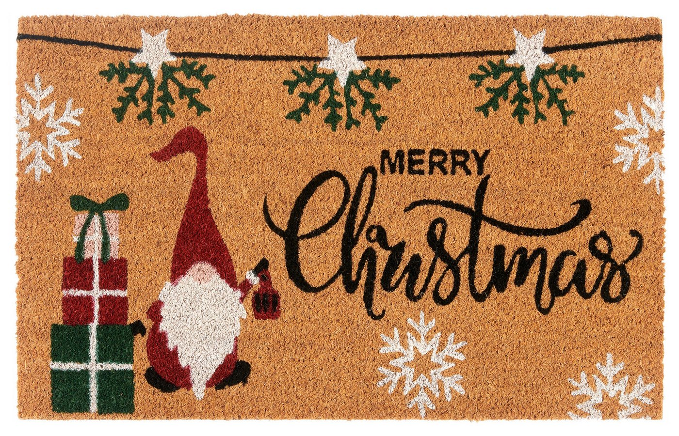 HANSE Home Fußmatte Kokos Merry Christmas Gifts, Türmatte, rechteckig, Höhe: 15 mm, Schmutzfangmatte, Rutschfest, Outdoor, Weihnachten, Kokosmatte, Flur