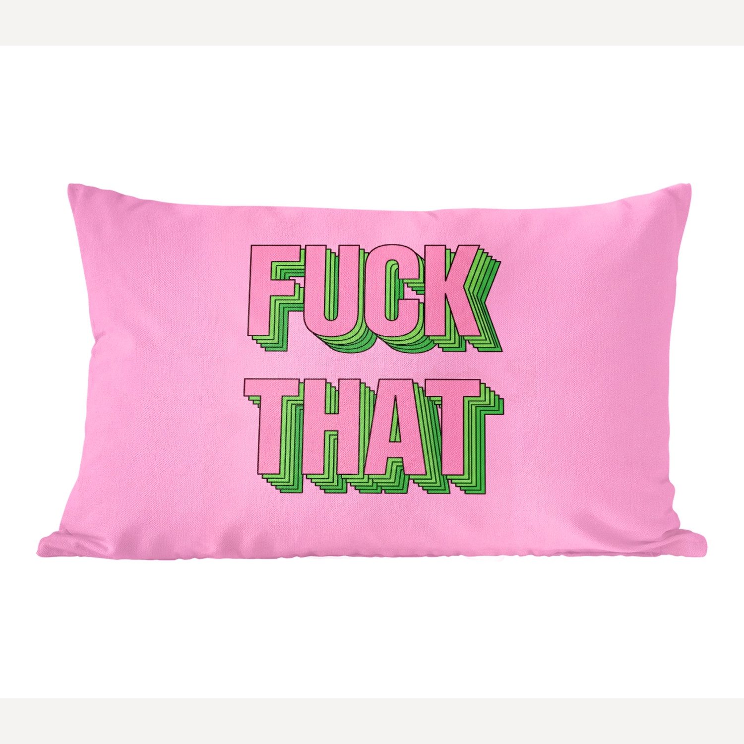 MuchoWow Dekokissen Text - Fettdruck - Rosa, Dekoration, Zierkissen, Kissen mit Füllung, 50x30 cm