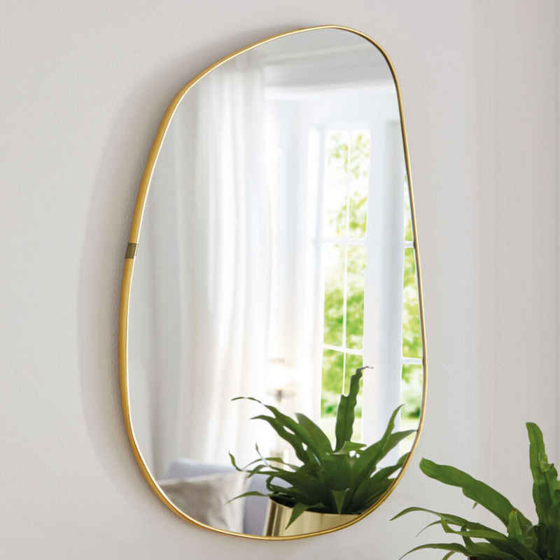 Home-trends24.de Wandspiegel Spiegel Gold Asymmetrisches Design Wanddeko 40 x 60