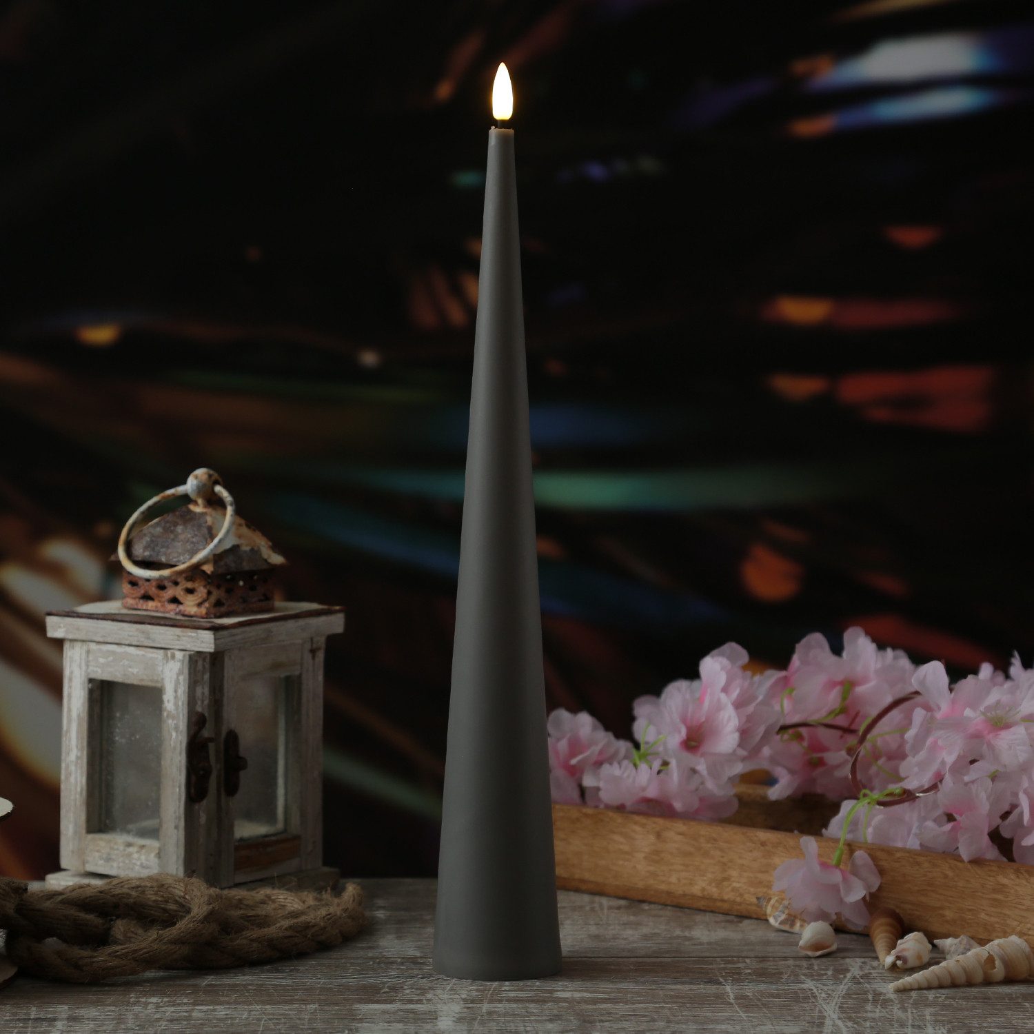 MARELIDA LED-Kerze LED Kegelkerze Outdoorkerze in Kegelform flackernd H: 35 günstig online kaufen