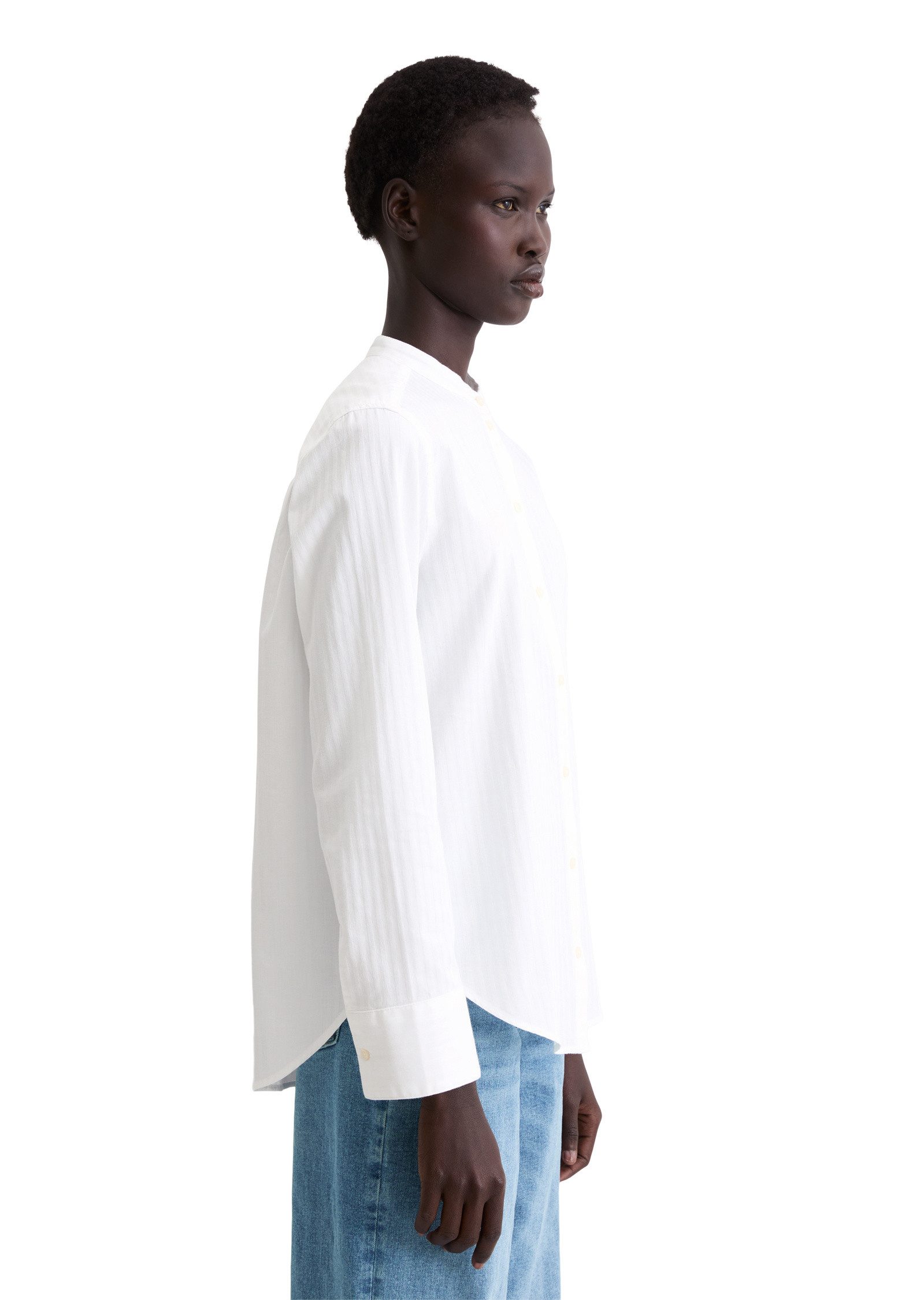 Marc O'Polo Langarmbluse aus tonal gestreifter Baumwolle günstig online kaufen