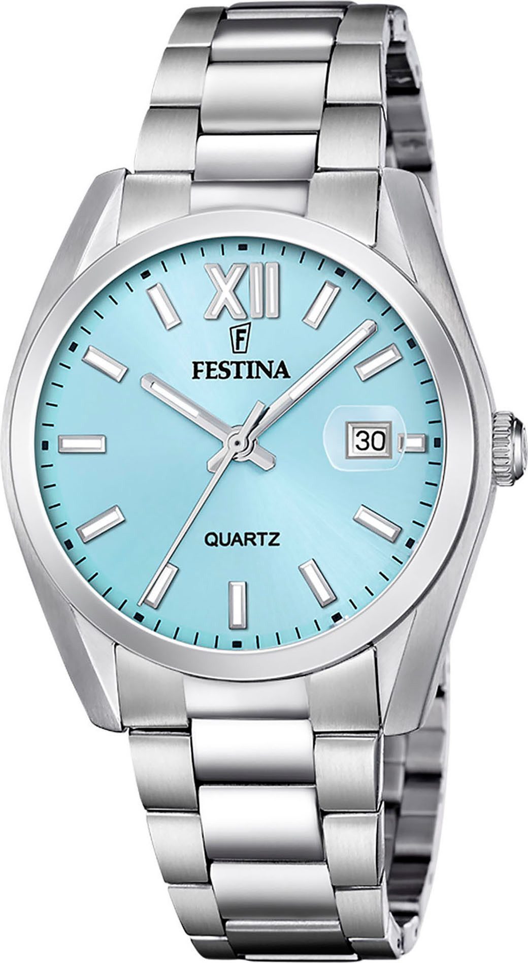 Festina Quarzuhr F20707/2, Armbanduhr, Damenuhr, Herrenuhr, Edelstahlarmband, analog, Tag