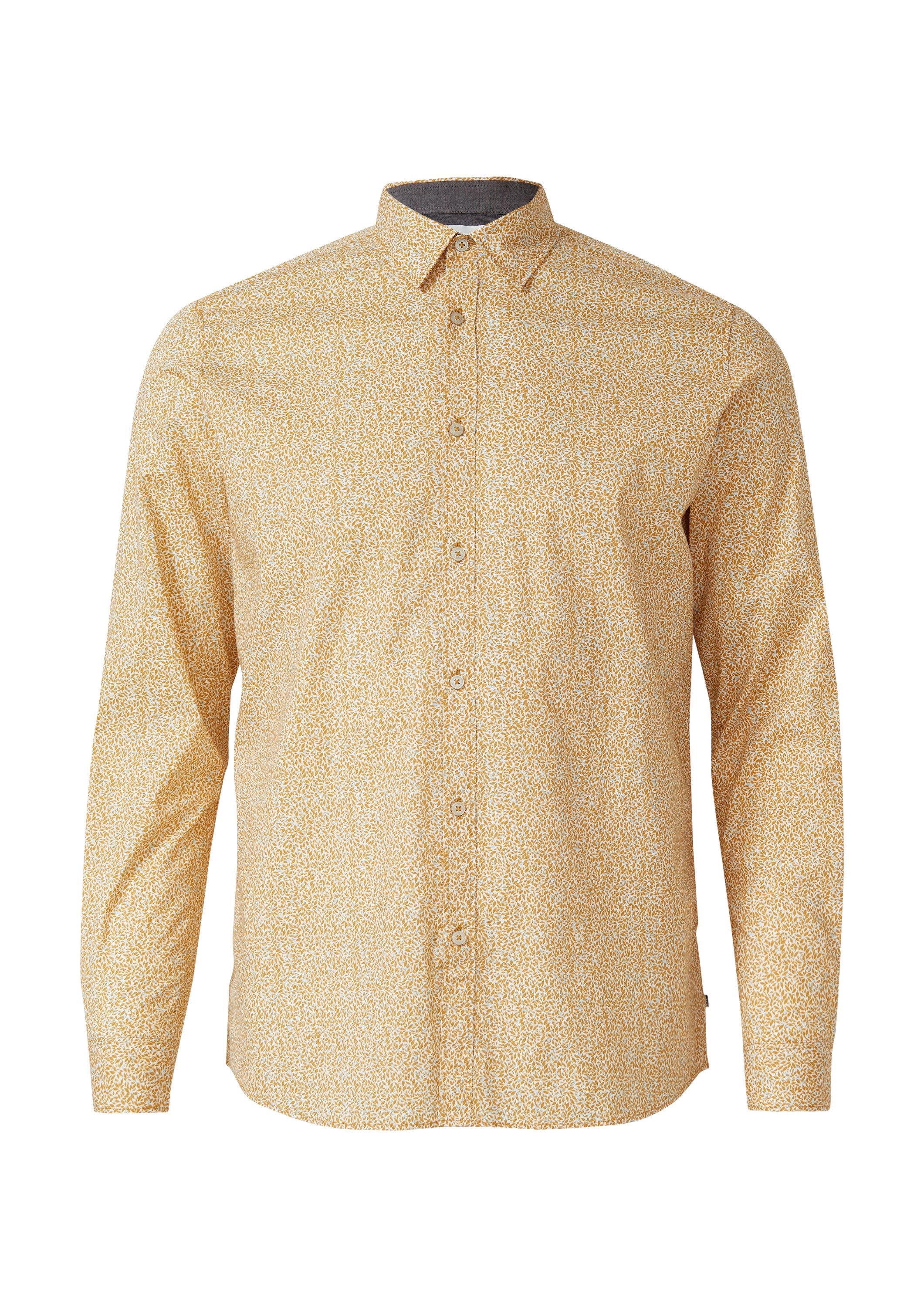 s.Oliver Langarmhemd Hemd Hemd aus Baumwollstretch mit All-over-Print