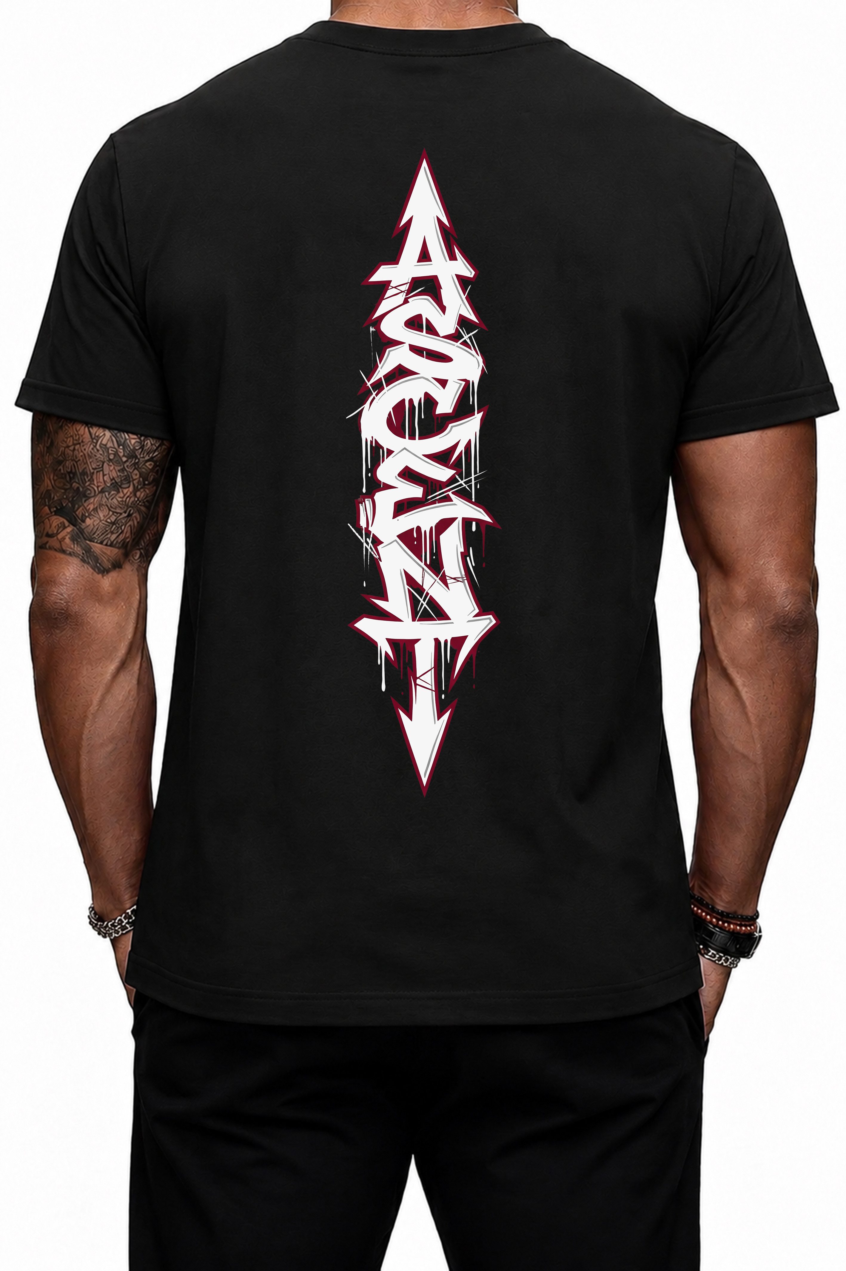 Banco T-Shirt Herren mit Ascent Motiv - Streetwear Rundhals Kurzarm Sommer Premium T-Shirt aus 100% Baumwolle
