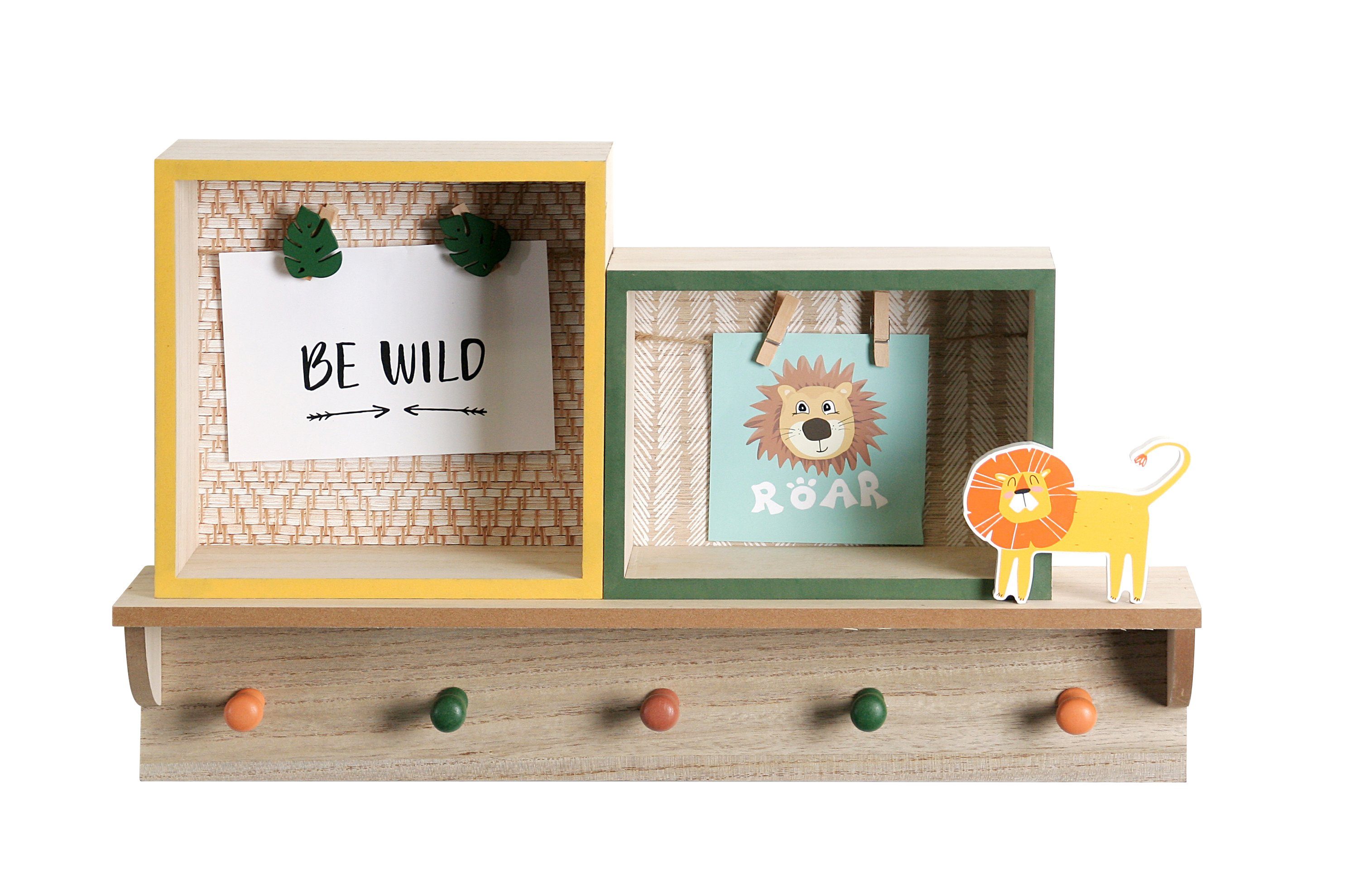 Wackadoo Living Wanddekoobjekt Wild Africa (für 2 Fotos), aus Holz Naturfarben 48 x 10 x 30 cm. € 49,99