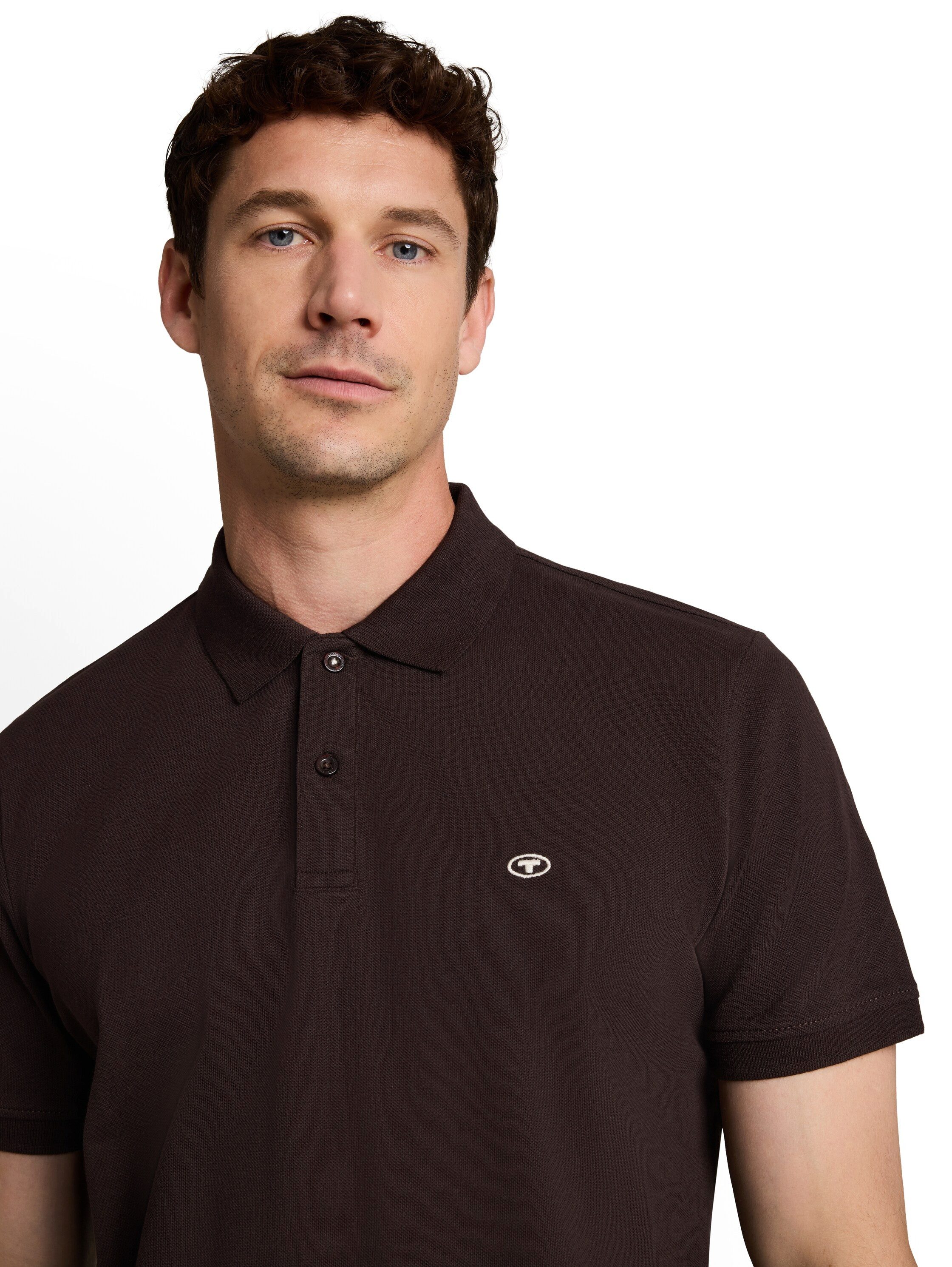 TOM TAILOR Poloshirt mit Knopfleiste und Logo