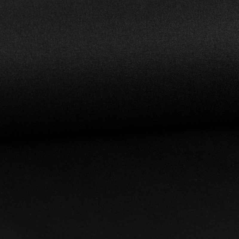 SCHÖNER LEBEN. Stoff Tischdeckenstoff bbwaschbar besch. Baumwolle Enduit uni schwarz 1,45m, abwaschbar
