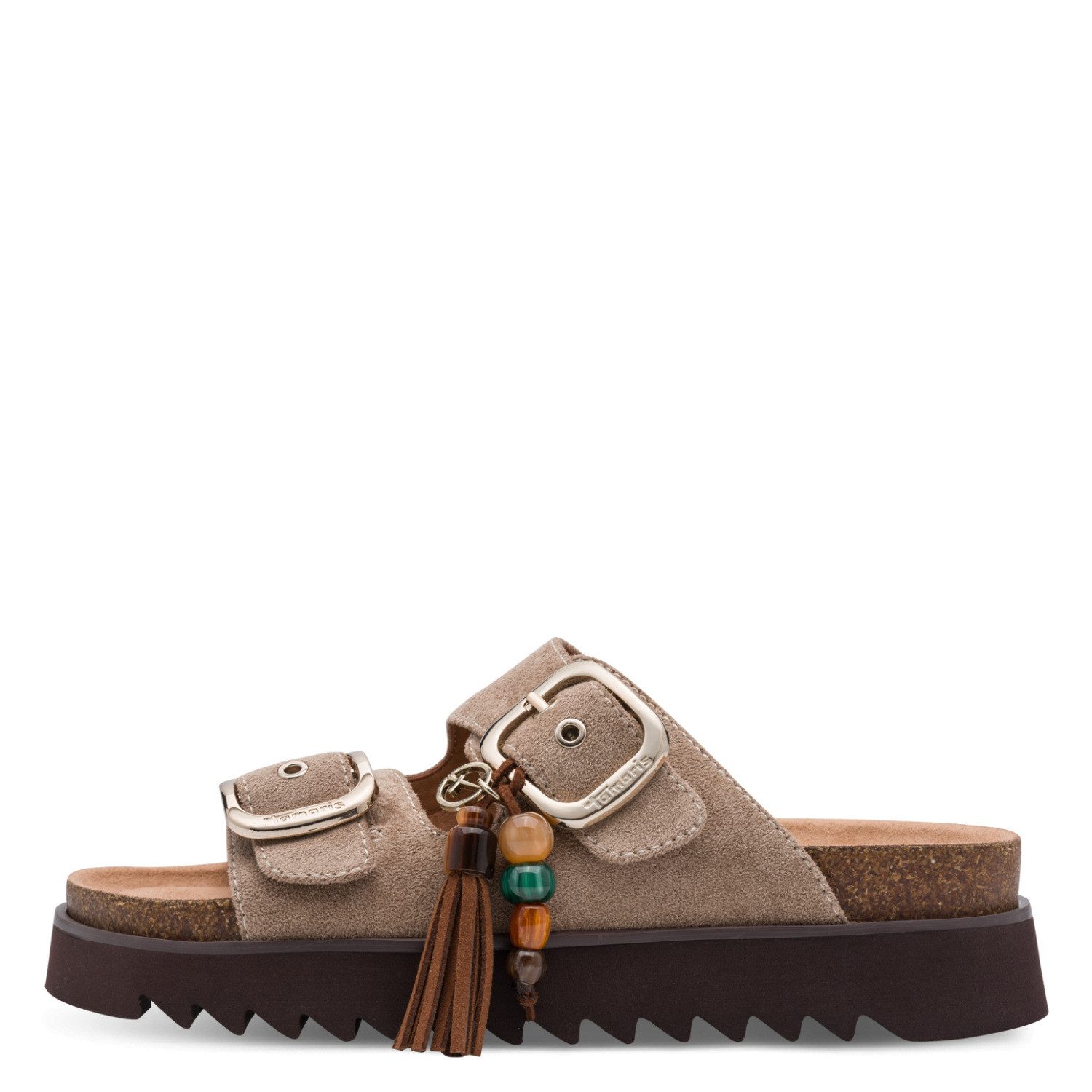 Tamaris Pantolette Sommerschuh, Schlupfschuh mit Anhänger und Zierperlen
