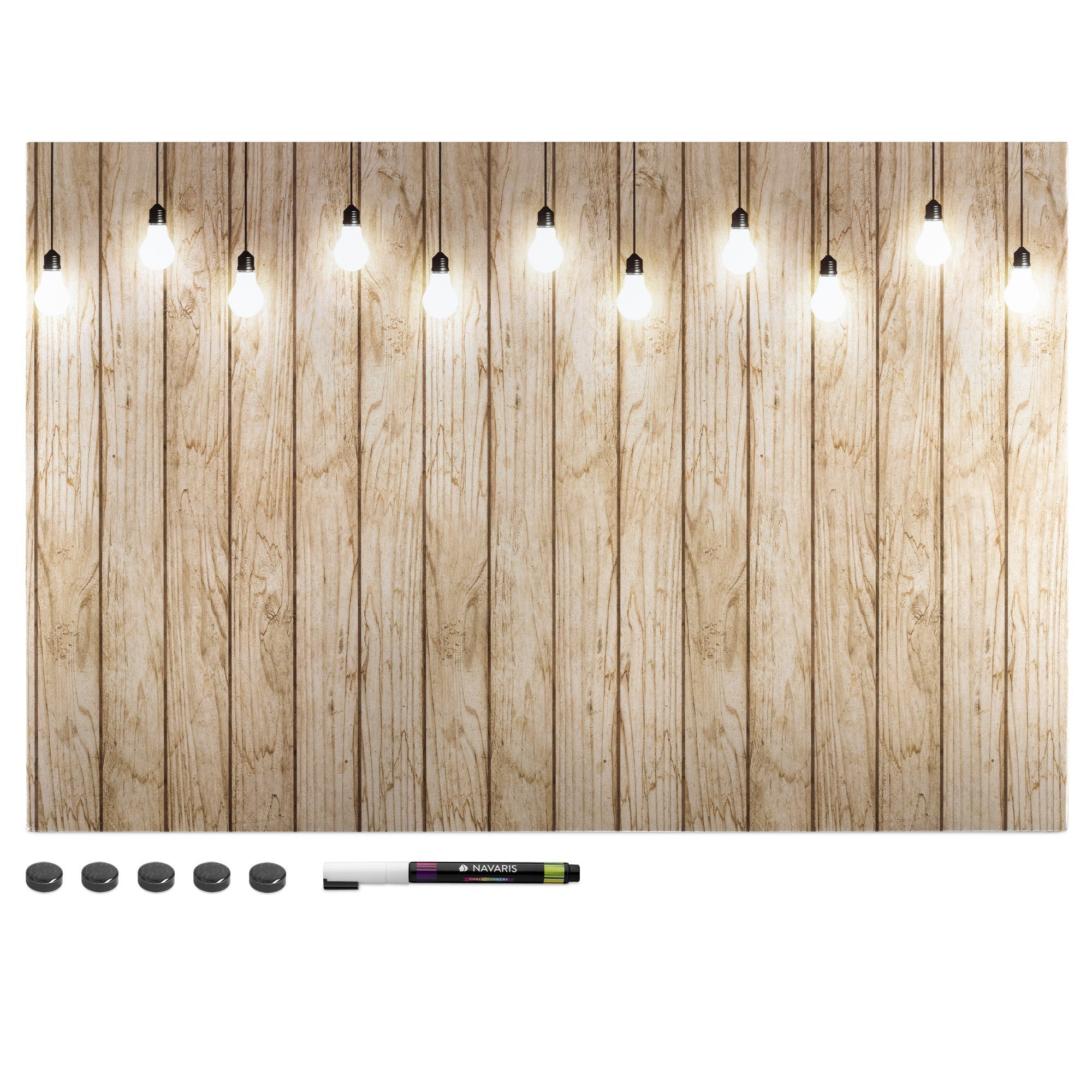 Navaris Magnettafel Magnetpinnwand Memoboard - 60x40 cm abwaschbar mit Halterung, (1-tlg)