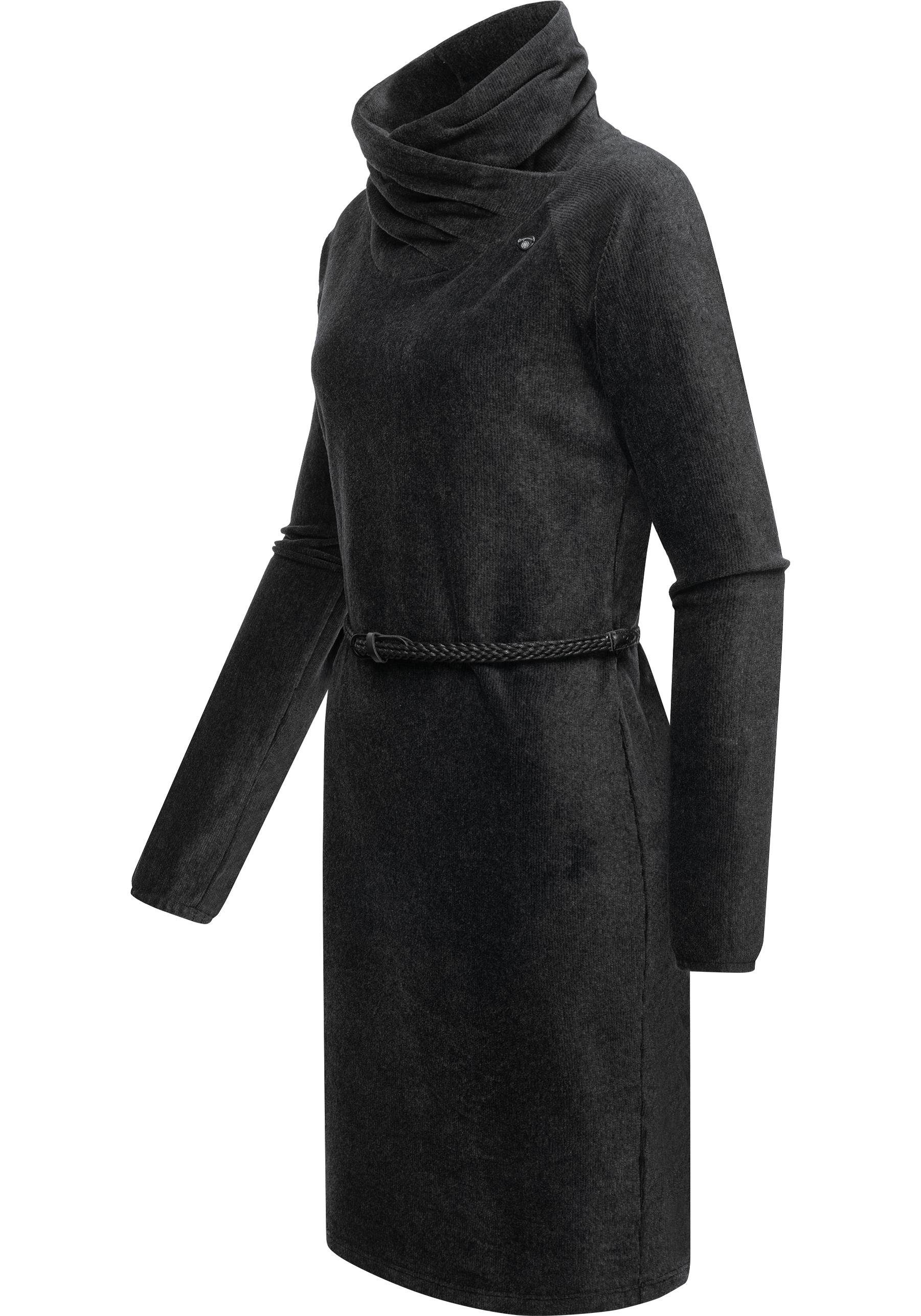 Ragwear Sweatkleid Belita warmes Cord-Kleid mit breitem Schlauchkragen