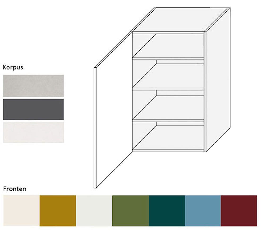 Feldmann-Wohnen reinweiß und 60cm 1-türig Front- RAL matt Rimini (Rimini) Klapphängeschrank wählbar Korpusfarbe 9010