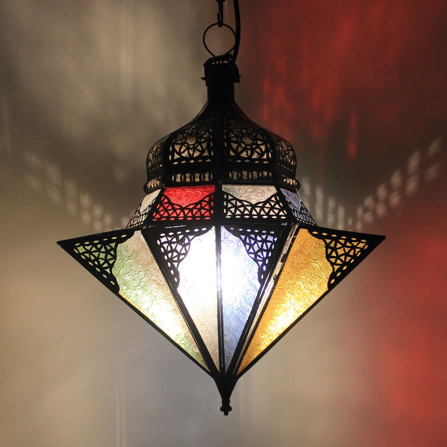 Casa Moro Lampenschirm »Orientalische Lampe Jawhara Multifarbig  handgefertigte Hängeleuchte aus Marokko, L1272«