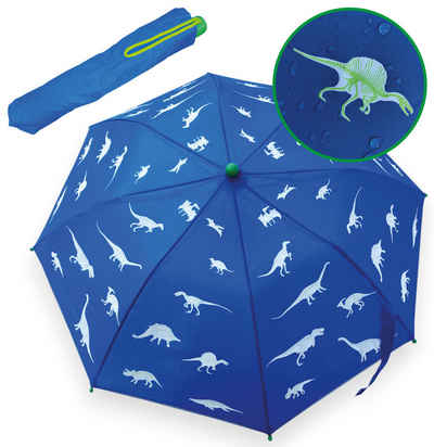HECKBO Taschenregenschirm Magic Kinder Jungen Mädchen Regenschirm wechselt bei Regen die Farbe, mit Reflektoren an der Seite