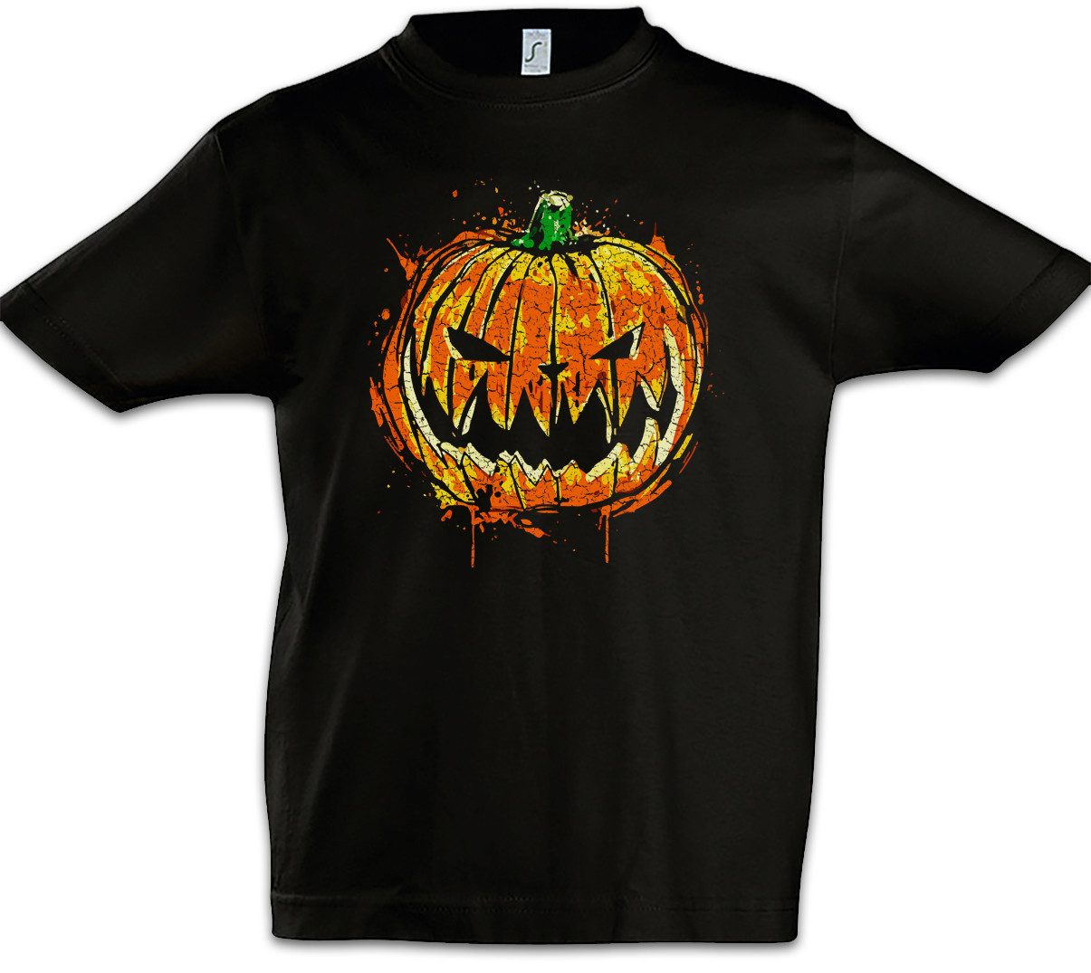 Print-Shirt Pumpkin Head Kinder T-Shirt Kürbis Gesicht Laterne Halloween Horror