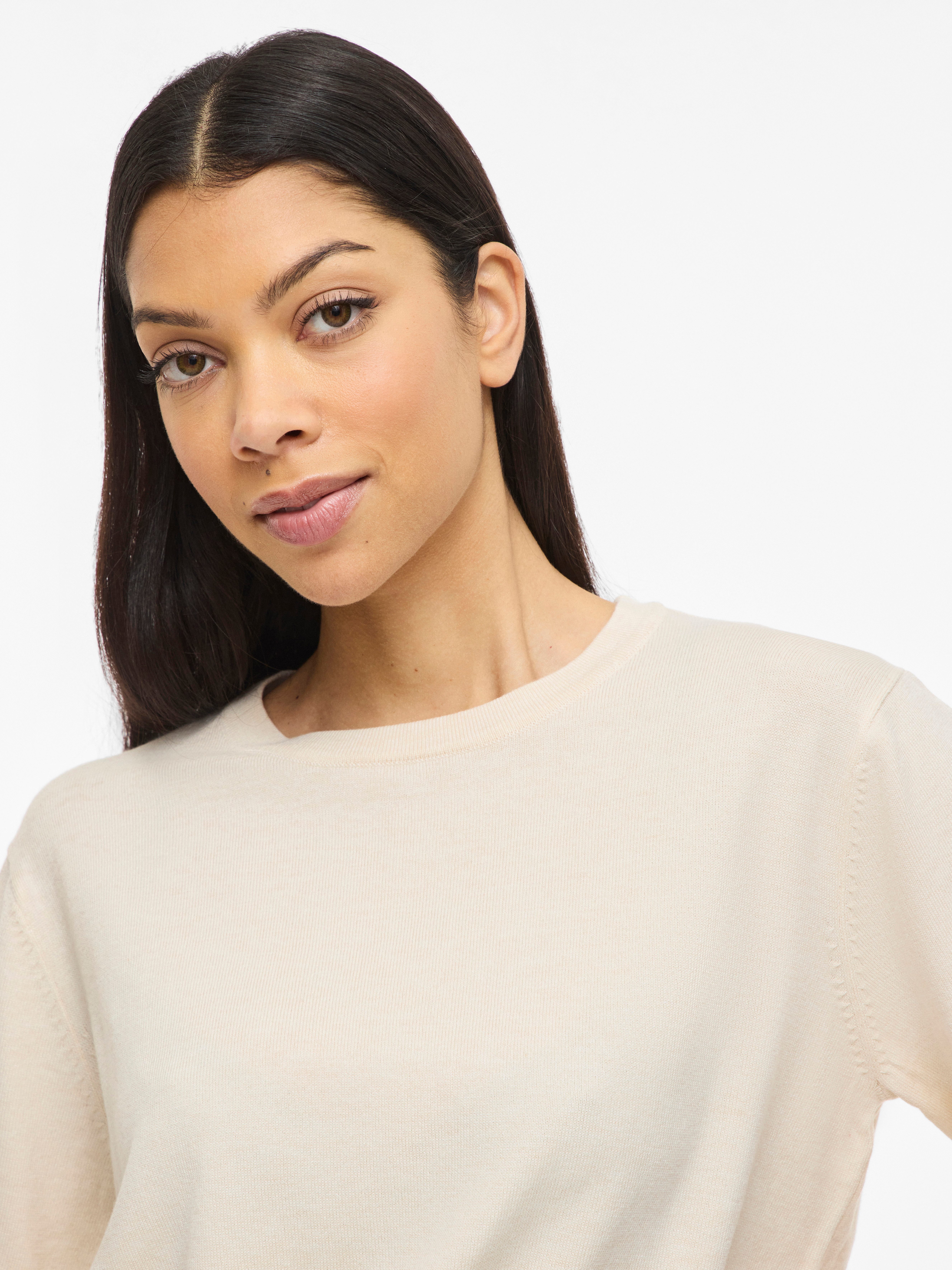 Vila Kurzarmpullover VIMALU O-NECK 2/4 KNIT TOP-NOOS