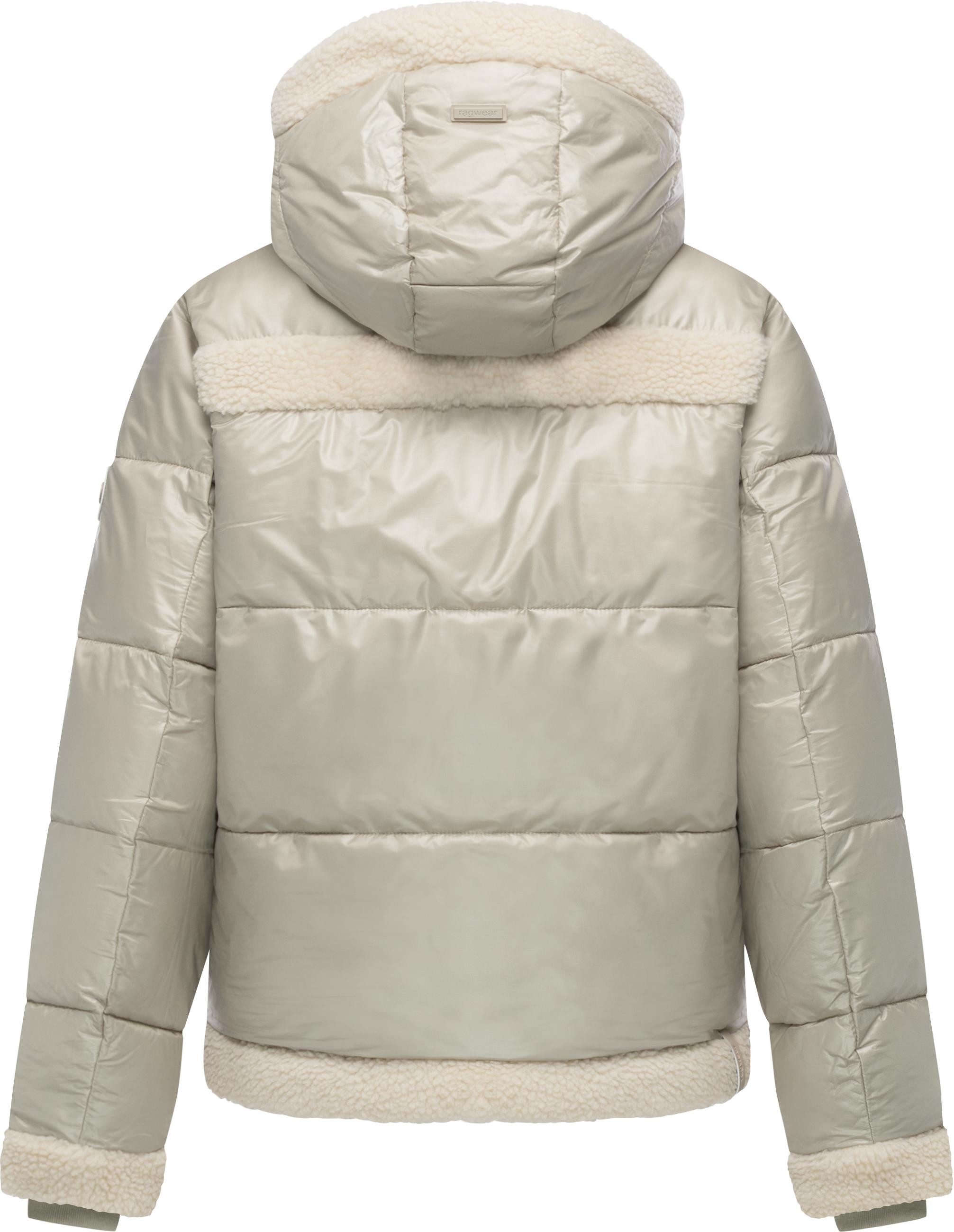 Ragwear Winterjacke Editah Shiny YOUMODO Jacke mit Plüsch-Details und glänzender Optik