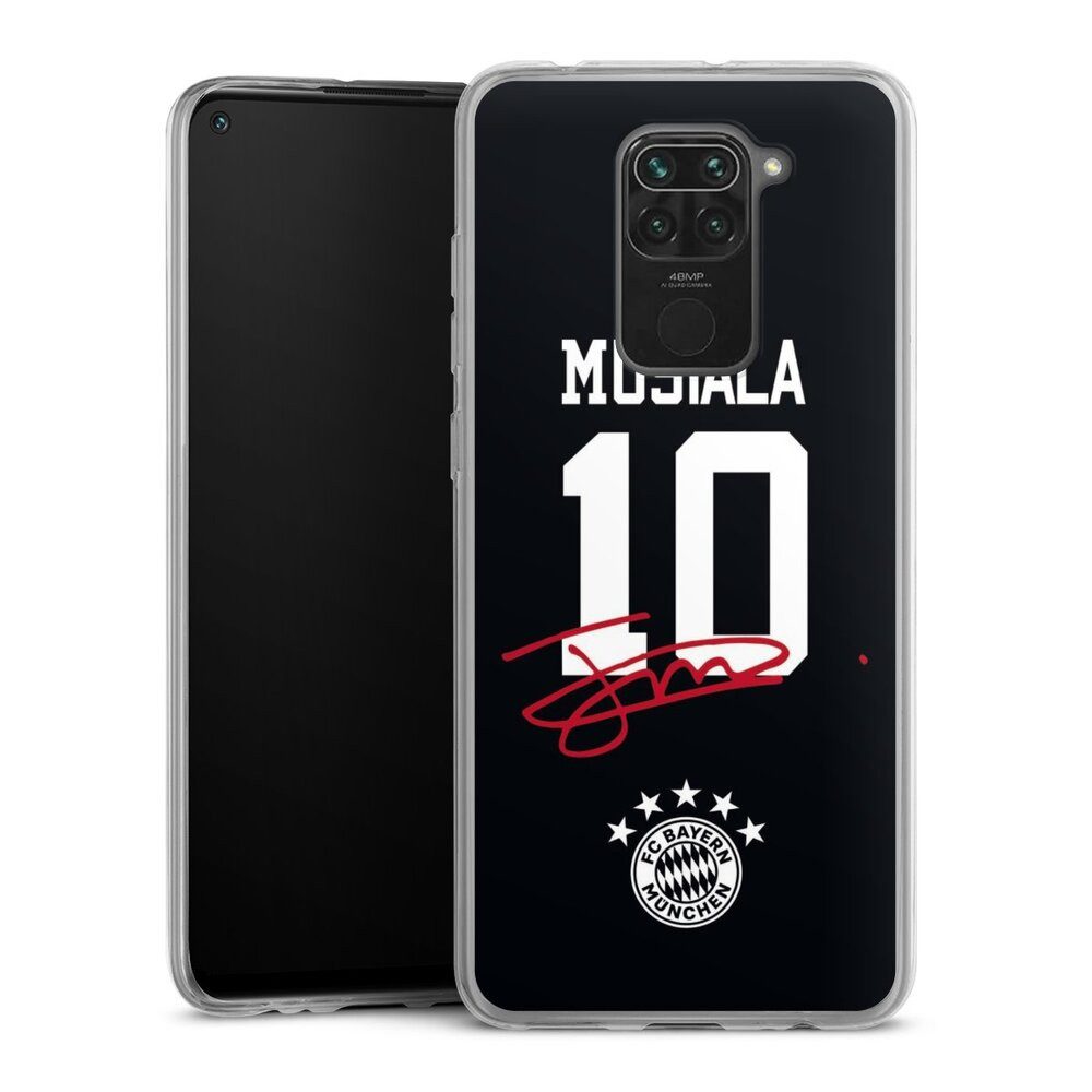 DeinDesign Handyhülle FC Bayern München Jamal Musiala FCB Musiala 10, Xiaomi Redmi Note 9 Slim Case Silikon Hülle Ultra Dünn Schutzhülle