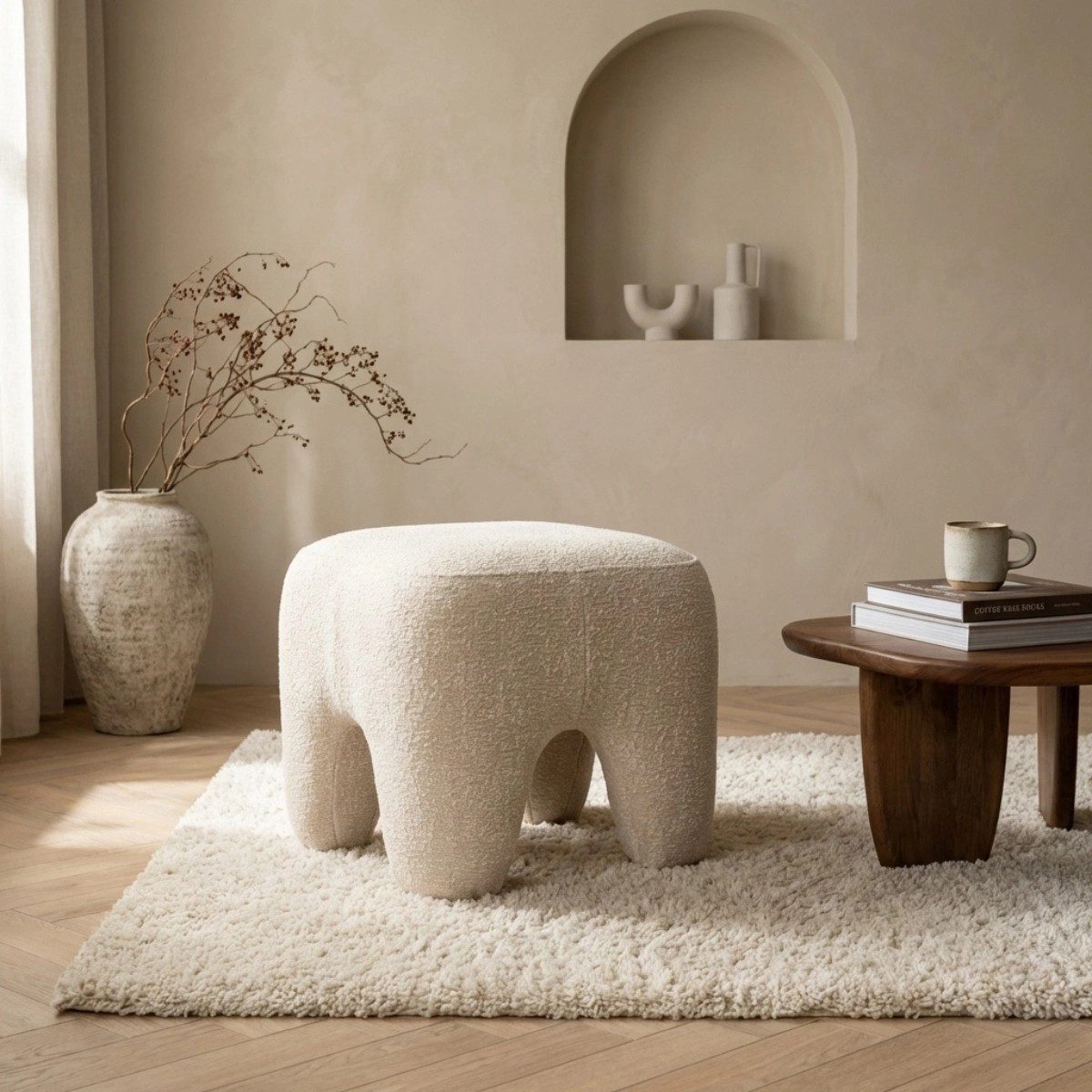 LEVEN Lifestyle Sitzhocker Hocker Pouf WAYO Lounge-Hocker 46x46cm Höhe 43 cm