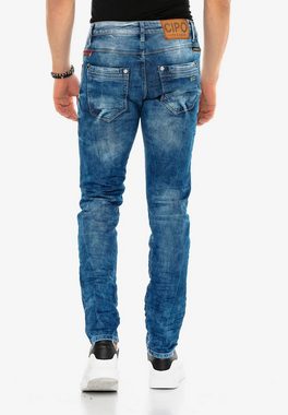 Cipo & Baxx Slim-fit-Jeans in verwaschenem Design in Straight Fit