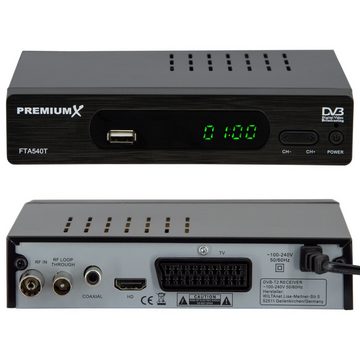 PremiumX FTA 540T Full HD Digital DVB-T2 Receiver USB SCART HDMI Antennenkabel DVB-T2 HD Receiver