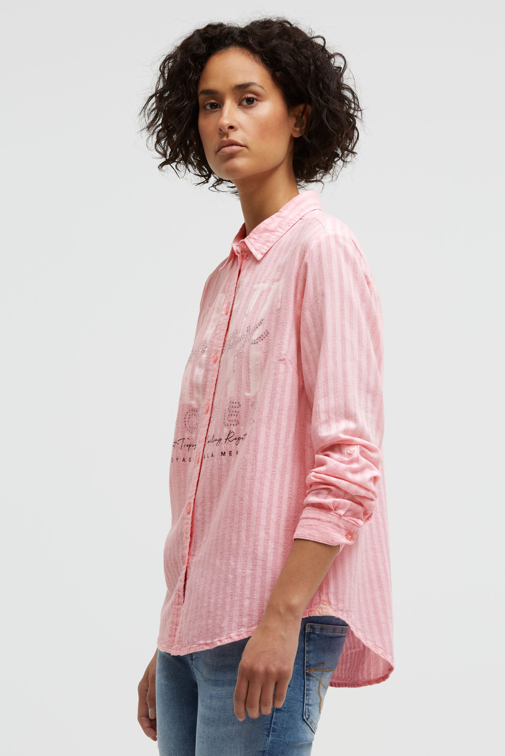 SOCCX Langarmbluse aus Baumwolle