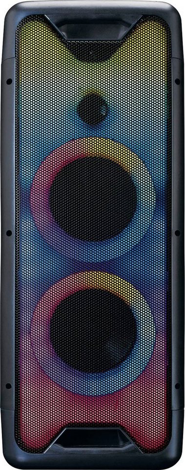 Lenco PA-200 - PA-Anlage 3.0 Party-Lautsprecher (Bluetooth, 100 W),  Bluetooth-Partylautsprecher mit Lichtanimation auf der Vorderseite