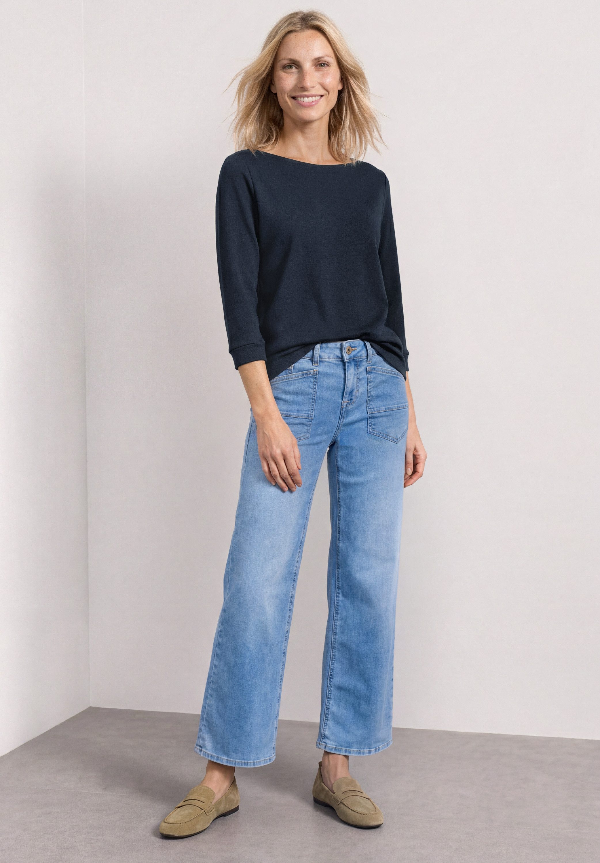 STREET ONE Langarmshirt mit U-Boot-Ausschnitt