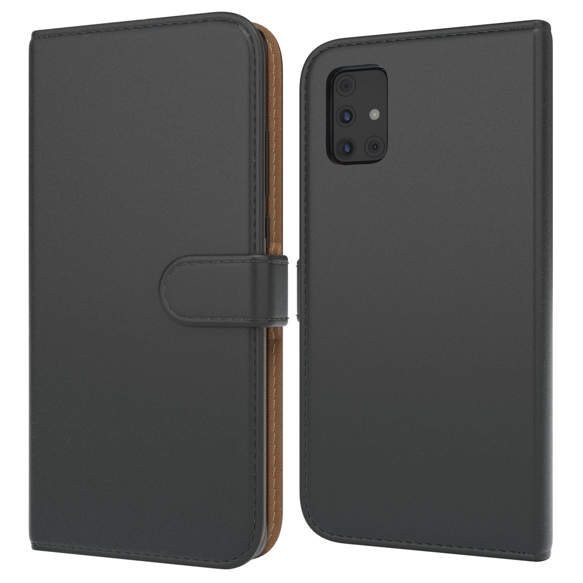 EAZY CASE Handyhülle Uni Bookstyle für Samsung Galaxy A71 6,7 Zoll, Schutzhülle mit Standfunktion Kartenfach Handytasche aufklappbar Etui